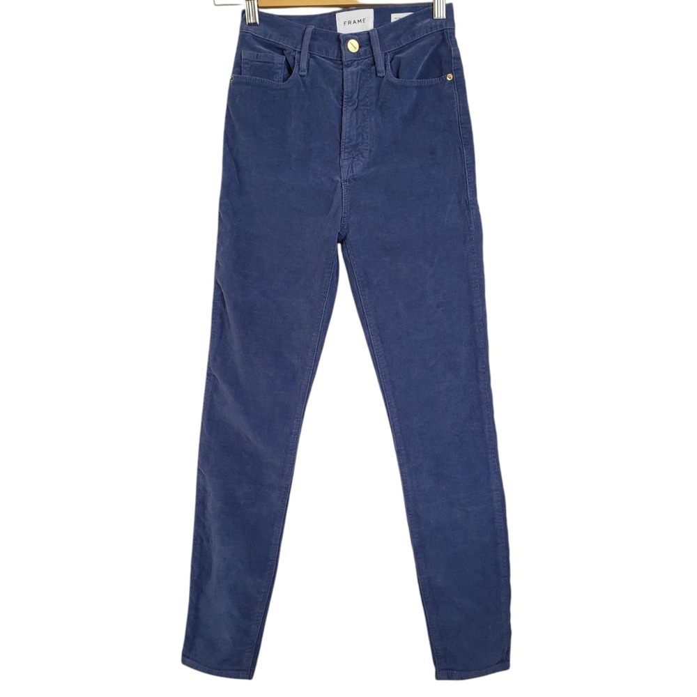 FRAME Size 24 Jeans Blue Corduroy‎ High Rise Skinny Jean Ali High Rise Cigarette